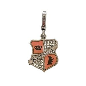 Juicy Couture Coat Of Arms Shield Silver Pave Charm